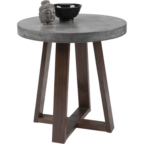 Devons 24.5 X 23.75 inch Grey / Medium Brown Side Table
